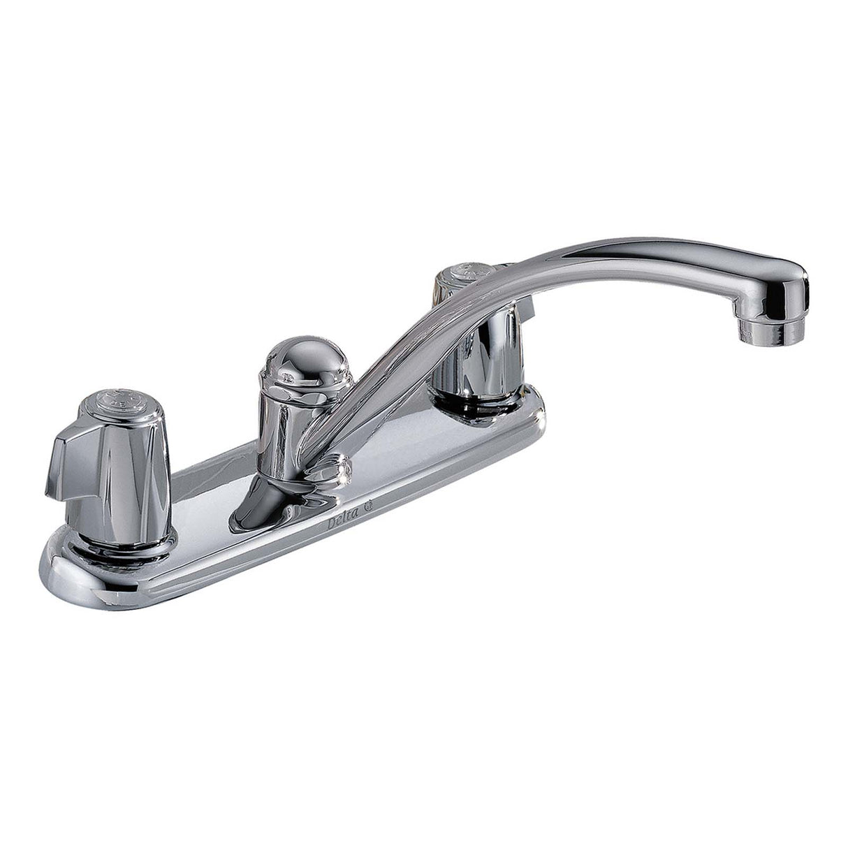 Delta 2100LF Classic Series Wing Handle Kitchen Faucet, Less Spray, Chrome