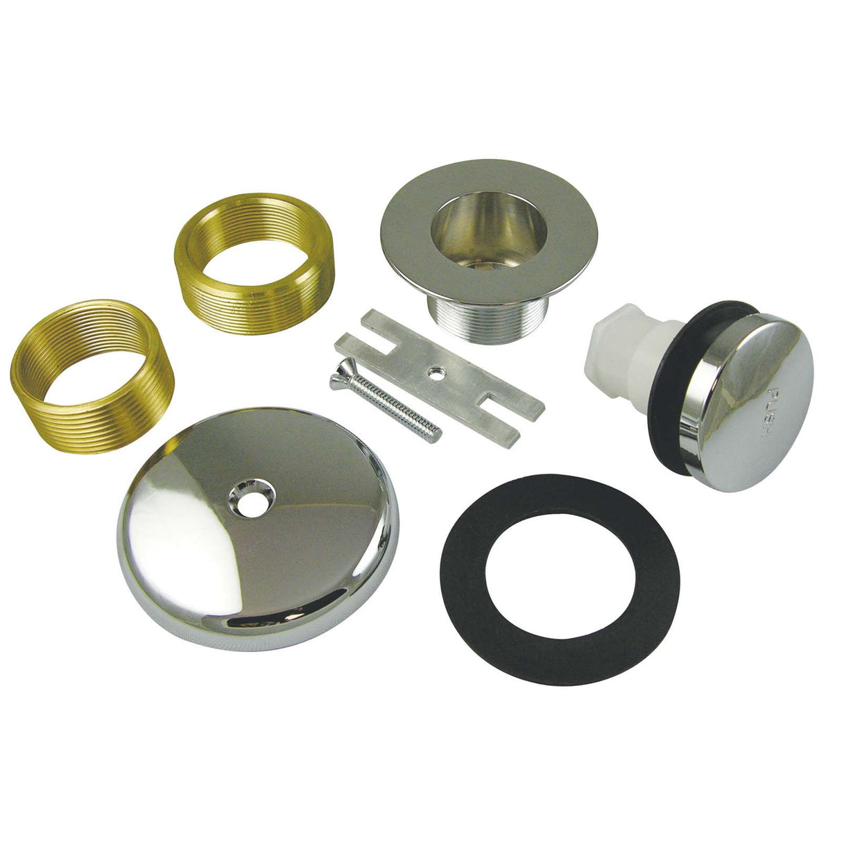 PlumbMaster Approved 22495 Chrome Plated Touch Toe Tub Stopper Kit