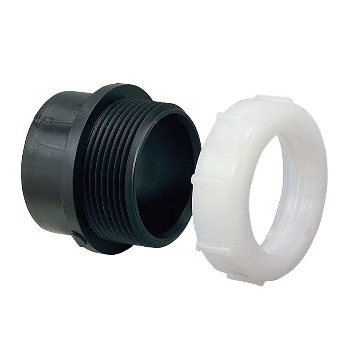 NIBCO I014550 1-1/2 x 1-1/2" Spigot x Slip-Joint SCH 40 DWV Trap Adapter ABS Black