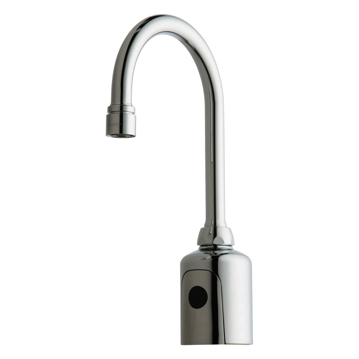 Hytronic Battery Powered, Deck Mounted, IR Faucet, Gooseneck spout, Single Hole, Chrome