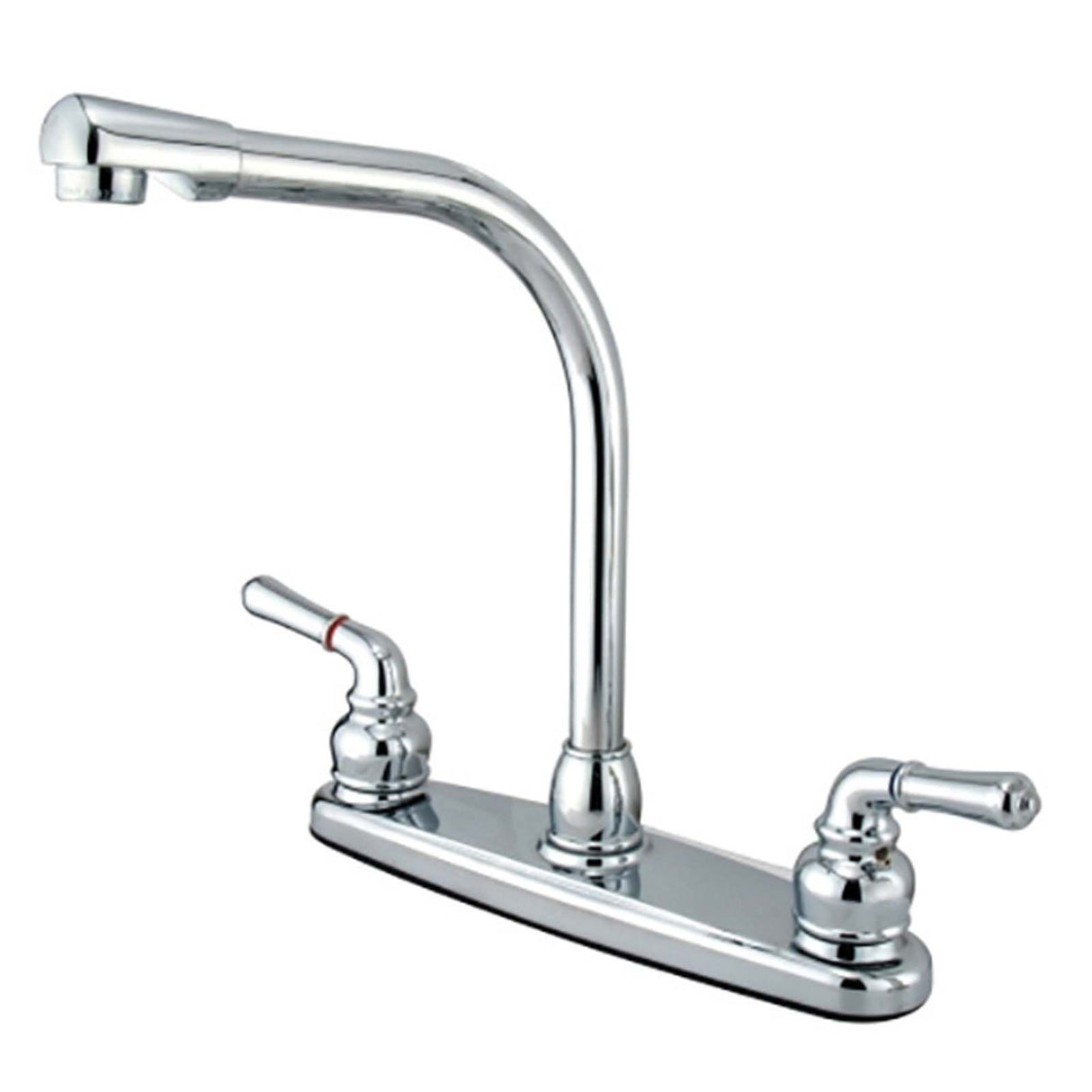 Kingston Brass KB750+ Magellan Two Handle Kitchen Faucet with Hi-Arch, Less Spray, Polished Chrome