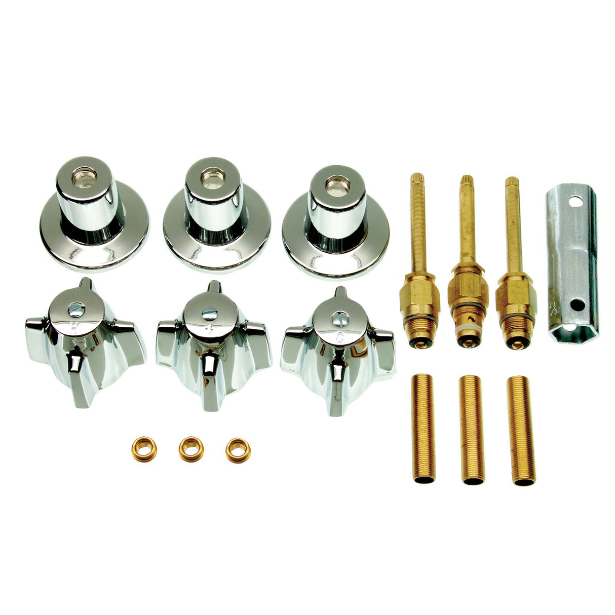 3-Handle Remodeling Trim Kit For 850, 868, 950, 968 Series Central Brass Bath Fixture