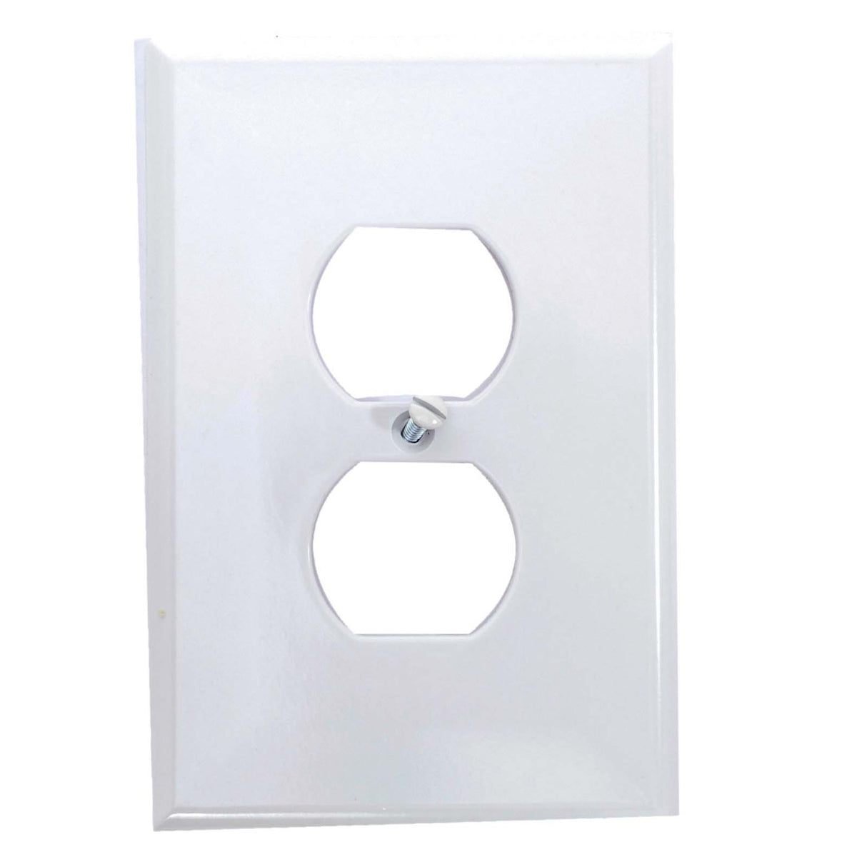Eaton 2142W Bakelite Plastic Duplex Receptacle Wall Plate, White, 1 Gang