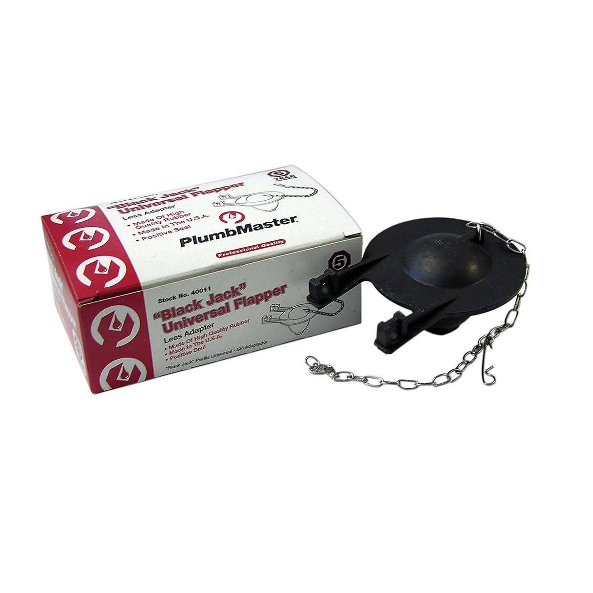 PlumbMaster Approved 40011 Rubber Universal Flapper and Chain without Adapter