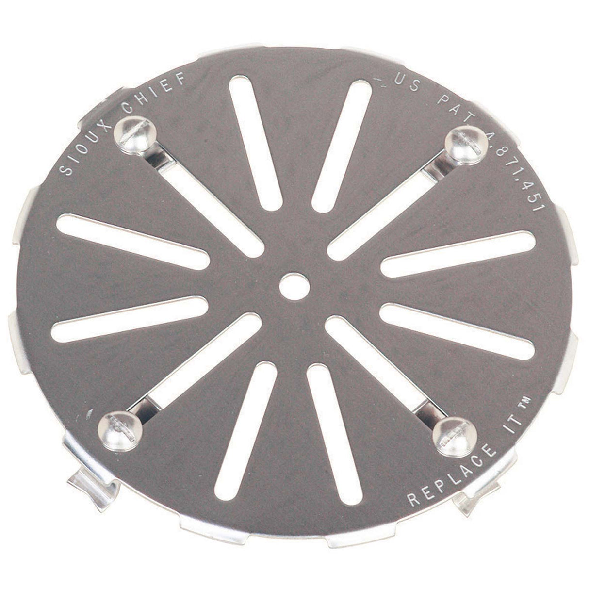 Sioux Chief 847-7B Replace-It 14 Gauge Stainless Steel Floor Drain Cover for 3-1/4 - 6-3/4" Drain Openings 7-1/4" Dia