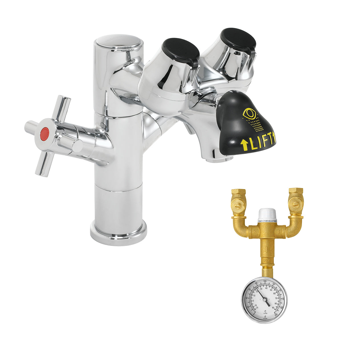 Eyesaver SEF-1850-TW Single Post Laboratory Eyewash Faucet with Eyewash TMV