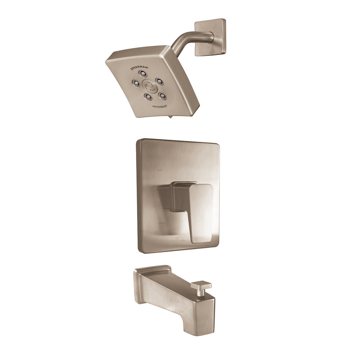 Speakman SLV-24030-BN Kubos Trim, Shower and Tub Combination (Valve not included) Brushed Nickel Finish - 2.5 GPM