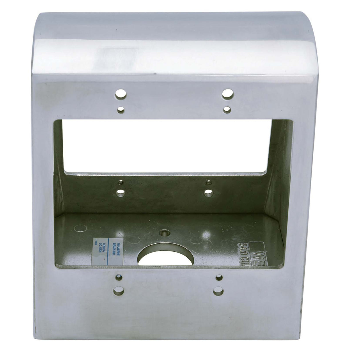 PlumbMaster Approved 93903 Double Face Cast Aluminum Pedestal Outlet Box, Polished Cast Aluminum, 2 Gang