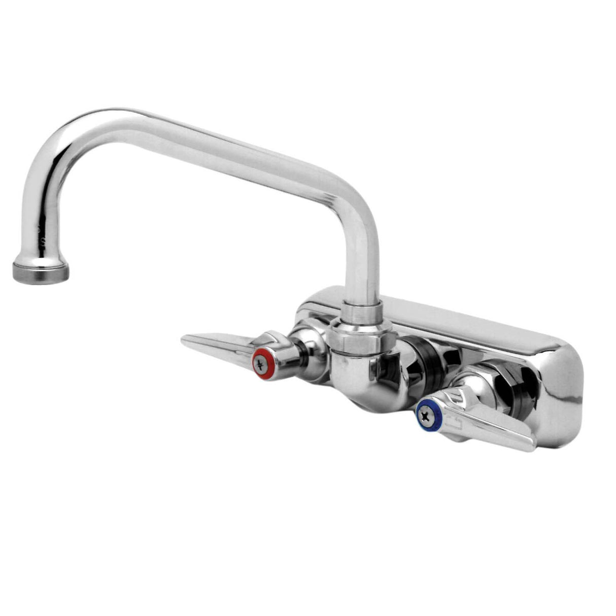 T&S B-1118-M Brass Wall Mount 4" Centers Workboard Faucet, 2.2 gpm, Polished Chrome