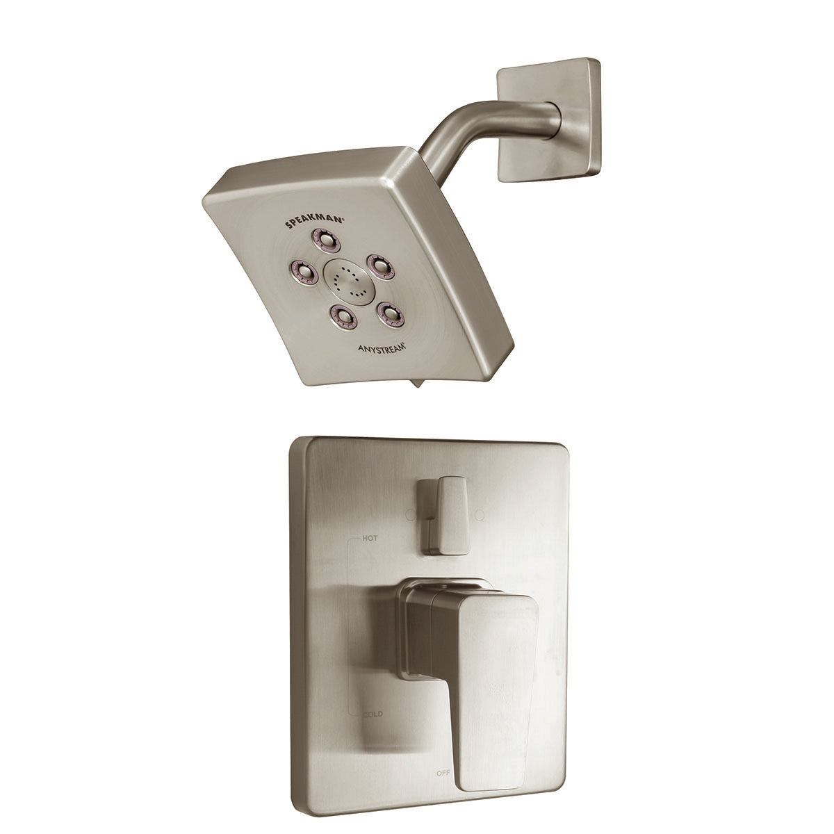 Speakman Kubos SLV-24410-BN Diverter Trim and Shower Combination (Valve not included) Brushed Nickel Finish - 2.5 GPM