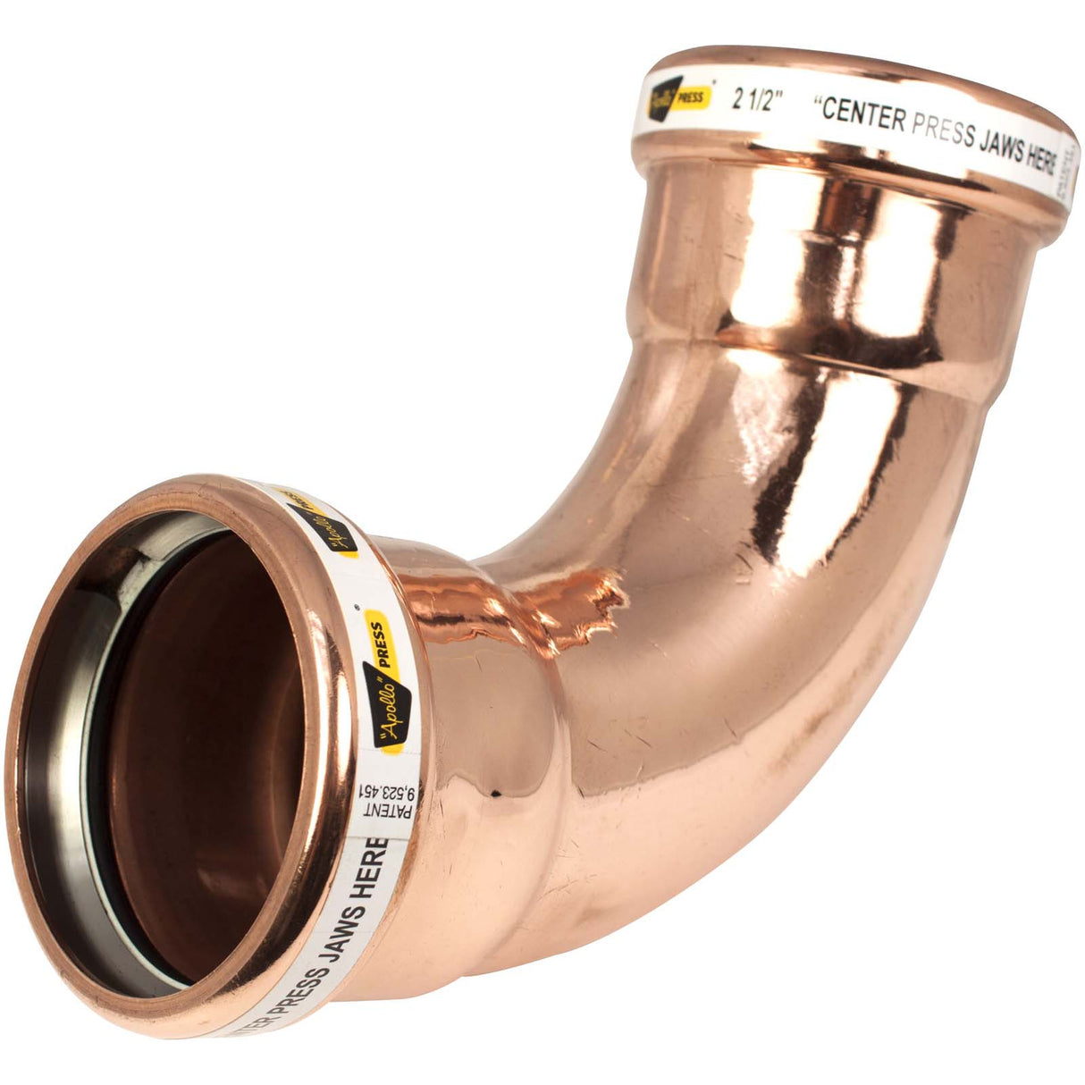 Apollo Valves 10062066 Long Turn 90° Elbow, Copper, LD, PxP , 2-1/2'' x 2-1/2''