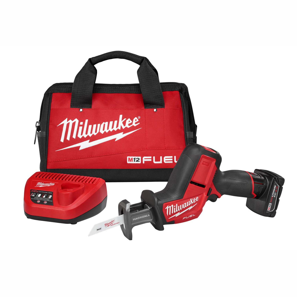 Milwaukee M12 Fuel Hackzall 2520-21XC Cordless Reciprocating Saw Kit with LED Light and Keyless Blade Clamp