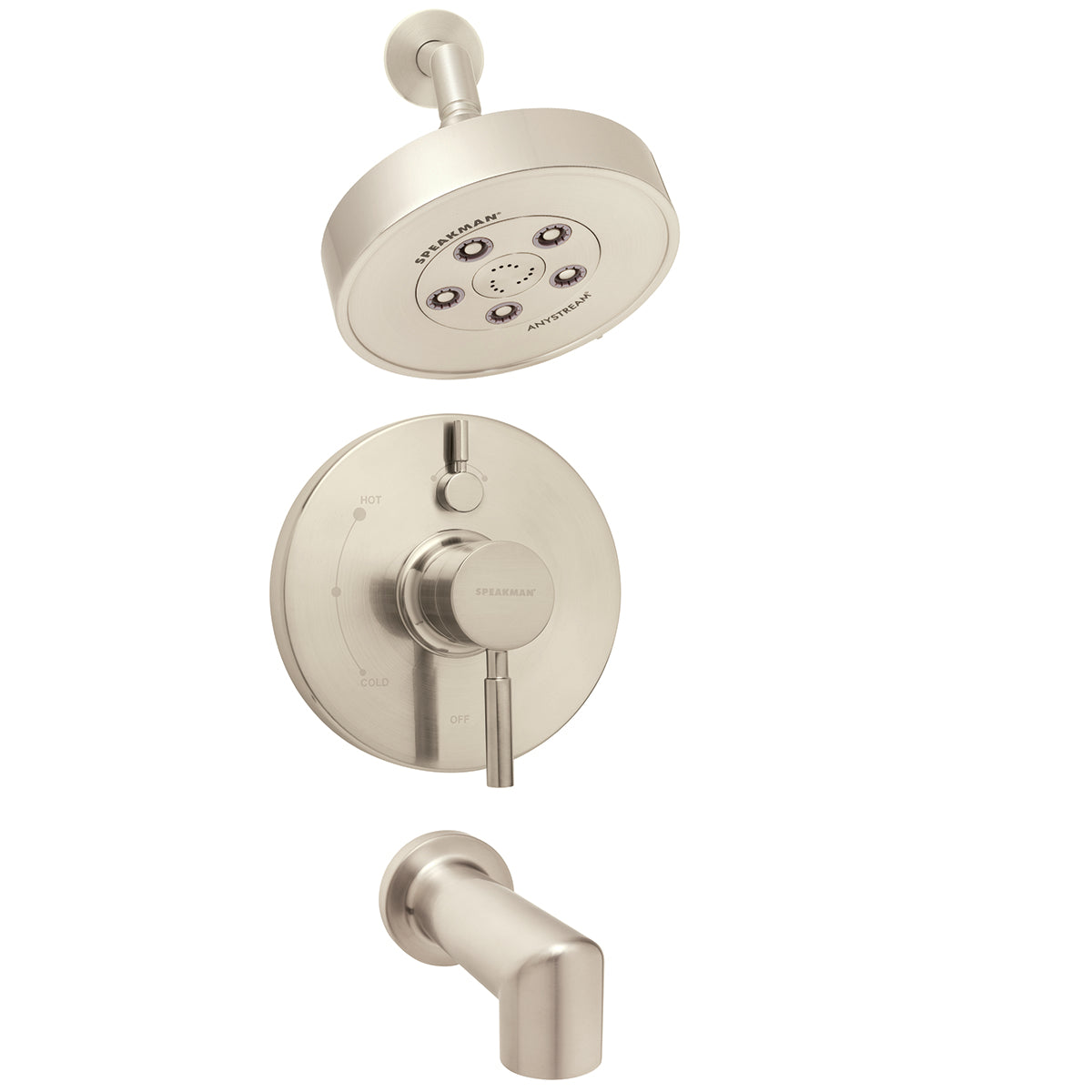 Speakman SLV-1430-BN Neo Diverter Trim, Shower and Tub Combination (Valve not included) Brushed Nickel Finish - 2.5 GPM