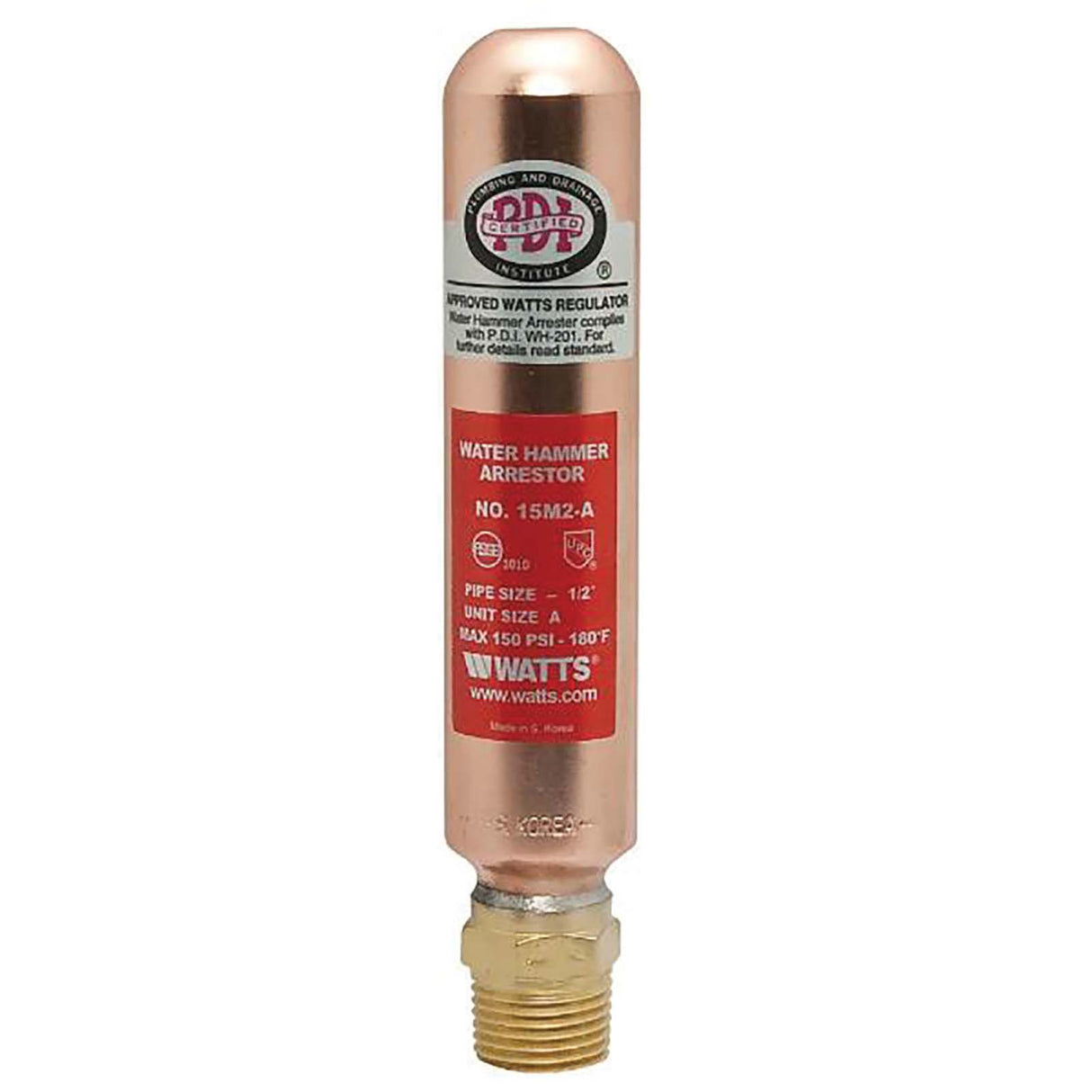 Watts 0750161 LF15M2-B 15 Series Copper Tubing Lead-Free Water Hammer Arrestor, 3/4" MNPT