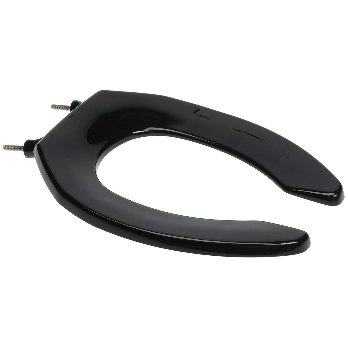 Open Front Elongated Plastic Toilet Seat without Cover, Black