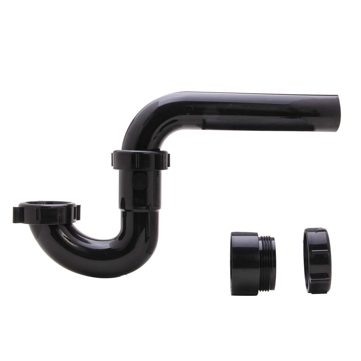 Keeney 400TTB 1-1/2" Inlet Polypropylene Plastic P-Trap with Marvel Connector Black