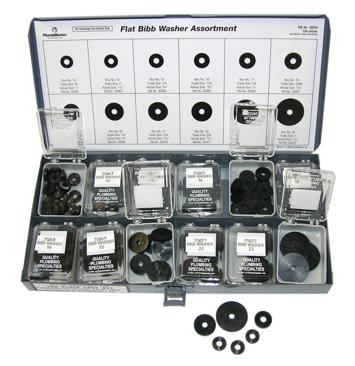 PlumbMaster Approved 39994 172-Pieces Economy Flat Bibb Washer Assortment Kit