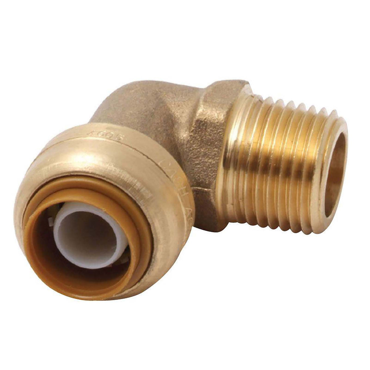U280LF 1/2" Push-Fit x MIP SharkBite Brass 90 deg Elbow