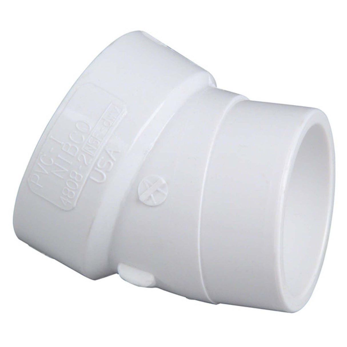 PlumbMaster Approved 59416 1-1/2" Hub x 1-1/2" Spigot PVC 22-1/2° DWV Street Elbow