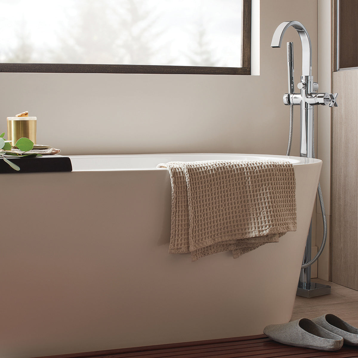Speakman Lura SB-2534 Free Standing Roman Tub Faucet with Cross Handle PC Polished Chrome Finish