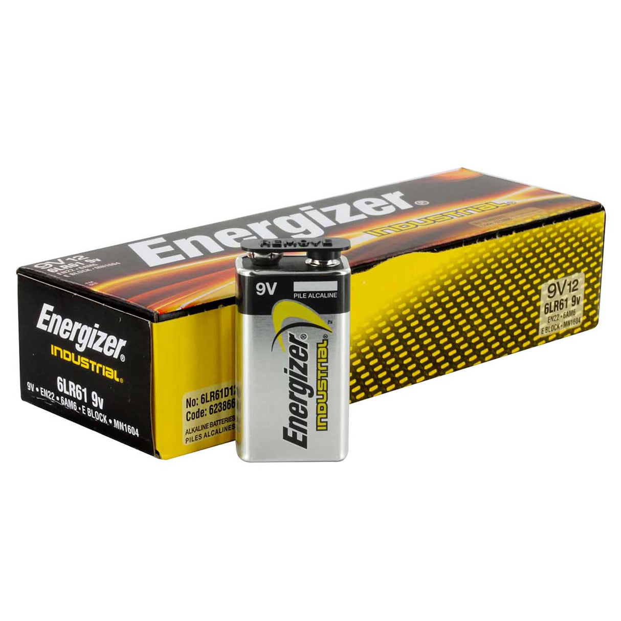 Energizer Eveready EN22 Non-Rechargeable Alkaline Battery (12/Pack), 9V Size, 6.25 Ah