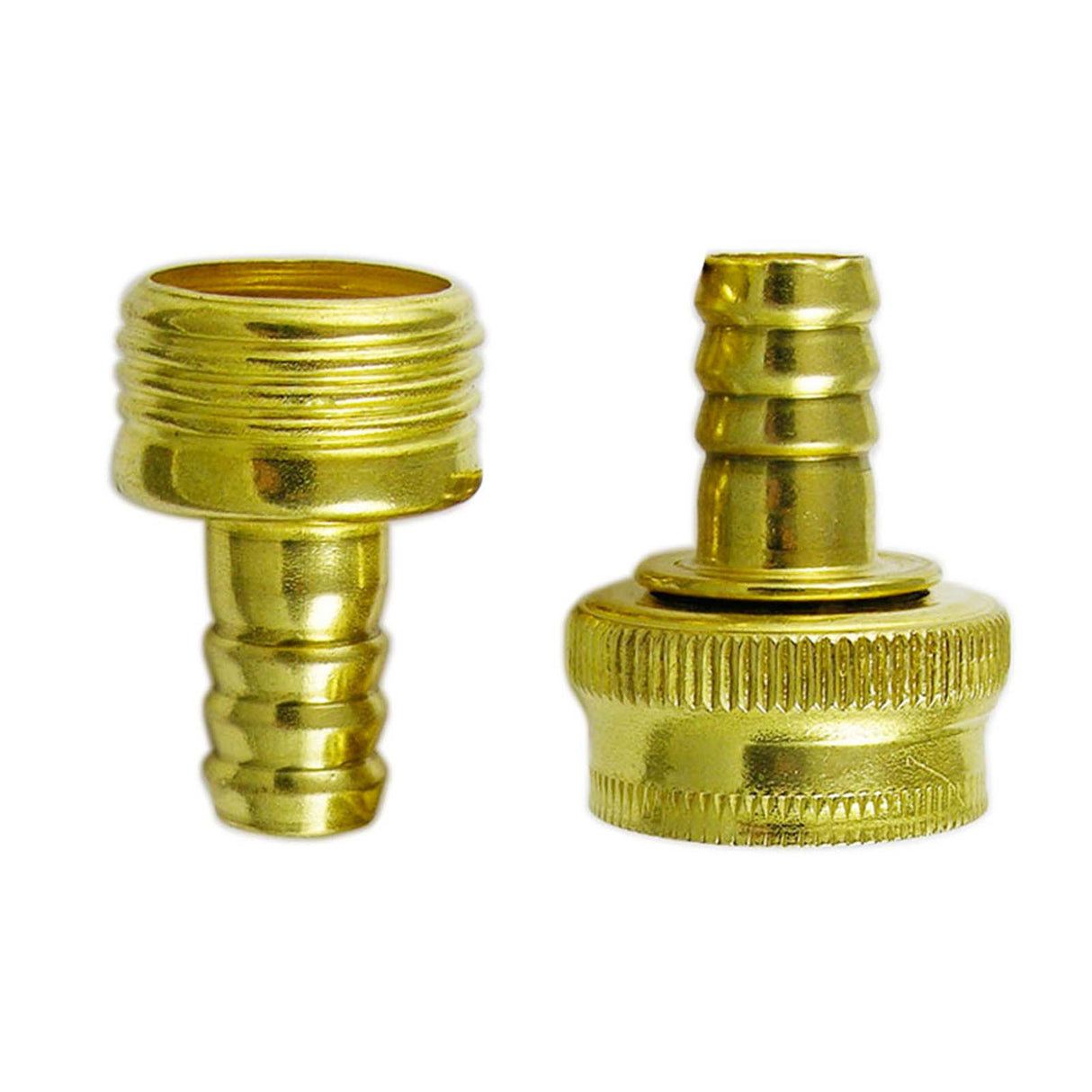 PlumbMaster Approved 52152 5/8" Hose Barb x 3/4" MHT x 3/4" FHT Swivel Brass Garden Hose Coupling
