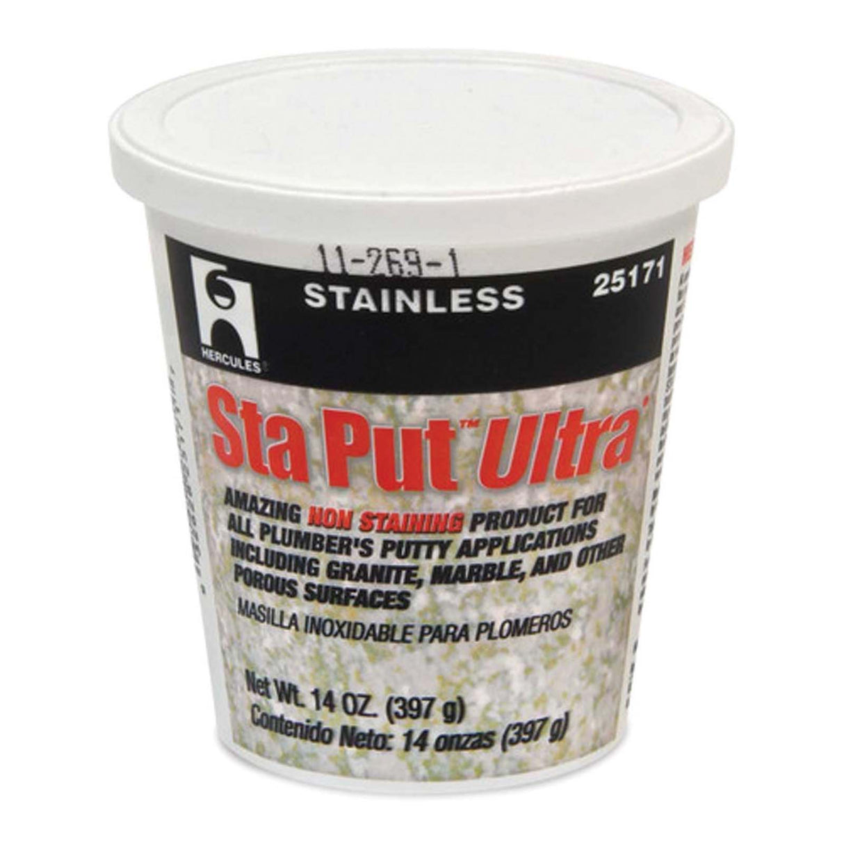 Hercules Sta Put Ultra 25171 Stainless Plumber's Putty, 14 oz