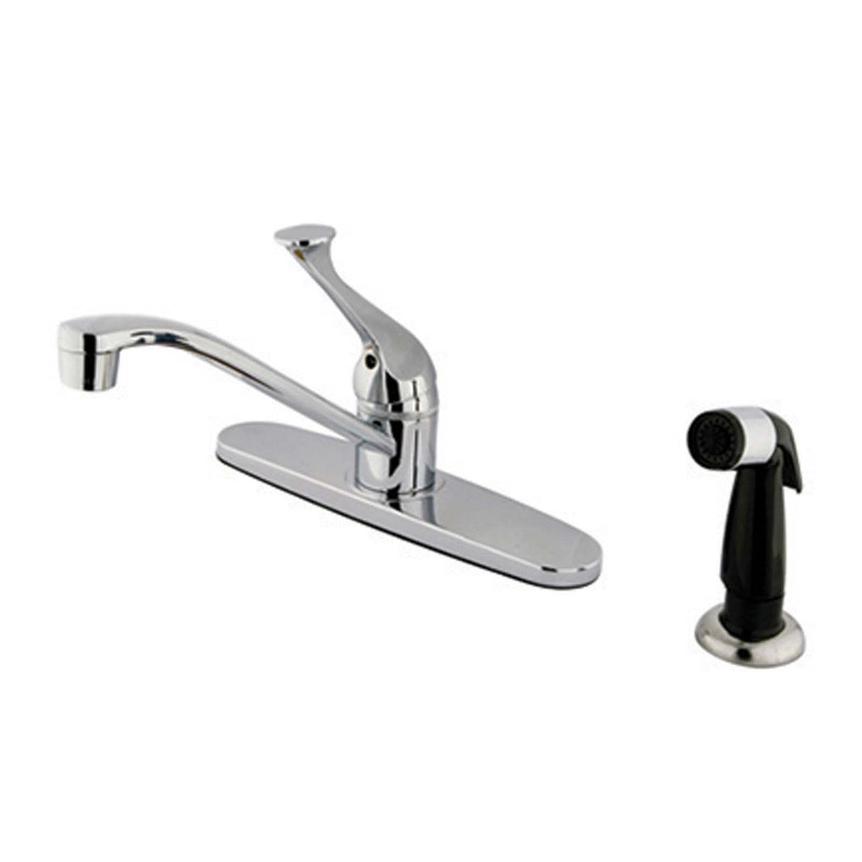 Chatham Single Handle Kitchen Faucet, Side Spray, Polished Chrome