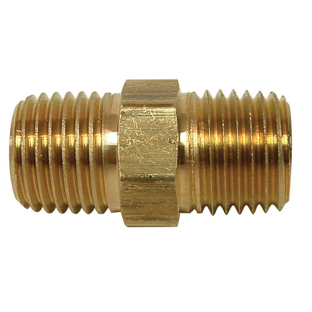 PlumbMaster Approved 94572NL 1/4" x 1/8" Brass Nipple with Hex Nut