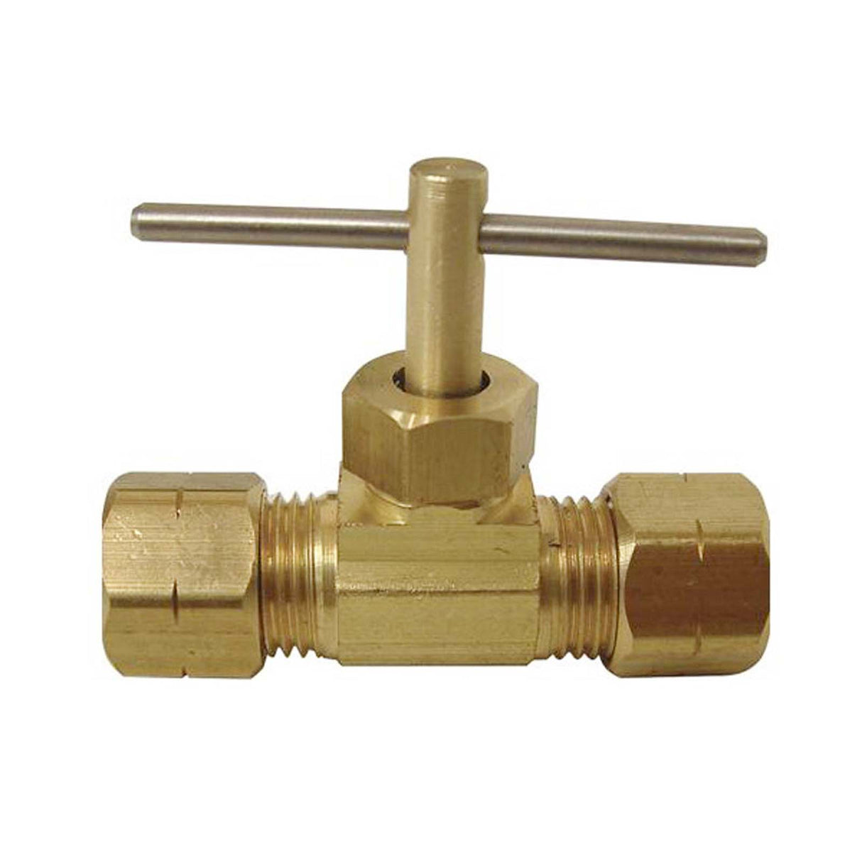 Sioux Chief 997-010206020601 1/4" Compression Straight Needle Valve (Bulk) Brass