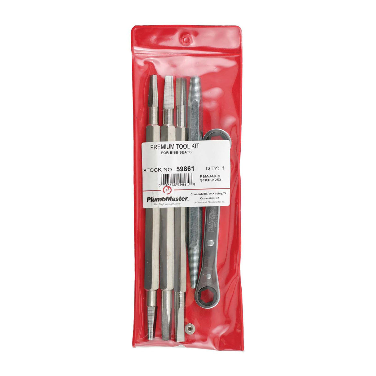 PlumbMaster Approved 59861 Case-Hardened Steel Premium Bibb Seat Wrench Kit