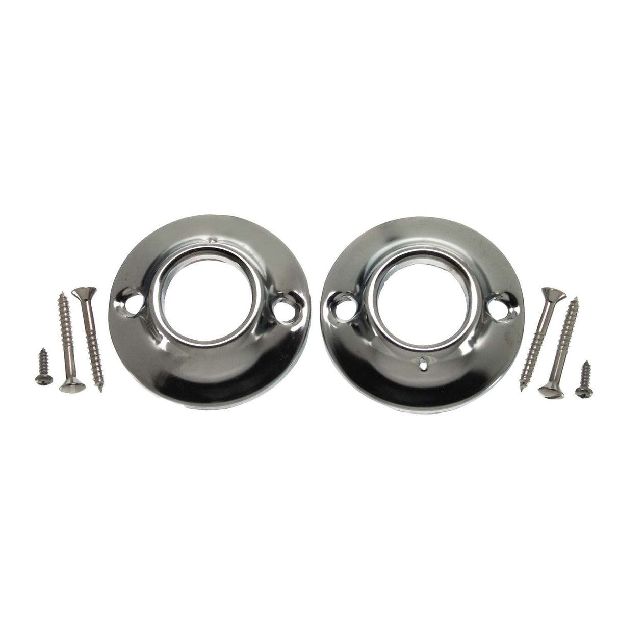 Sioux Chief Tomahawk 974-85020300 Regular Shower Rod Flange with Screws for 1" Tubes, Chrome Plated