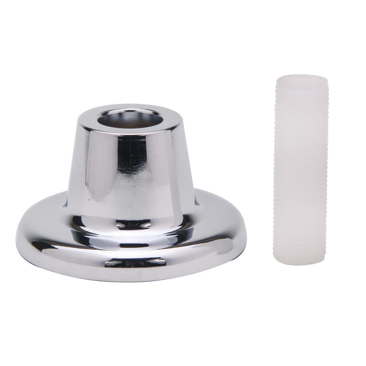PlumbMaster Approved 80622 Short Style Replacement Escutcheon with Molded Nipple (Retail), 5/8" x 24T Tapered, Chrome Plated