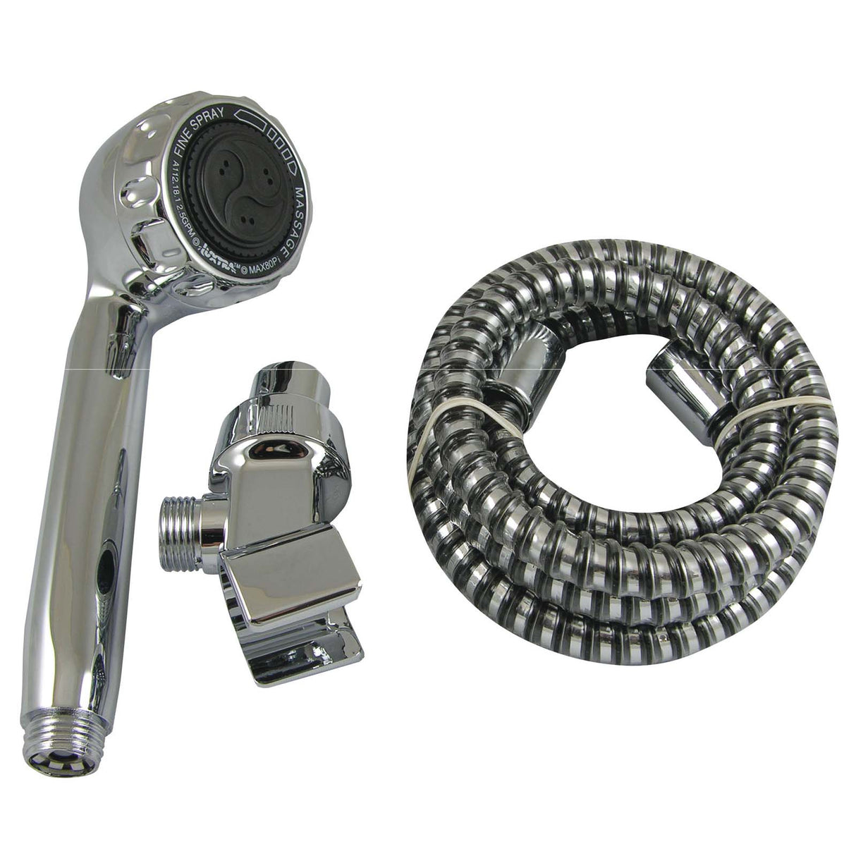 PlumbMaster Approved 26959 Chrome Premium Personal Shower Assembly With Showerhead, 59" Hose and Shower Arm Mount