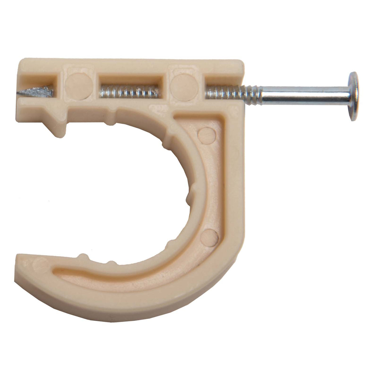 82854 3/4" CTS IPS Water-Tite Right Strap Plastic Multi-Functional Pipe Clamp with Preloaded Nail