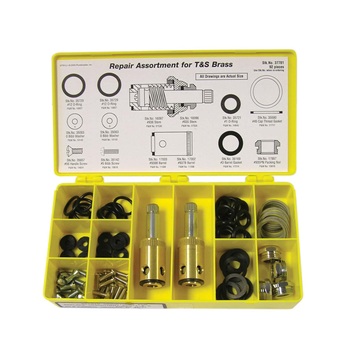 PlumbMaster Approved 37781NL No-Lead Repair Kit ( Box Assortment) For T&S "Eterna" Faucet Models