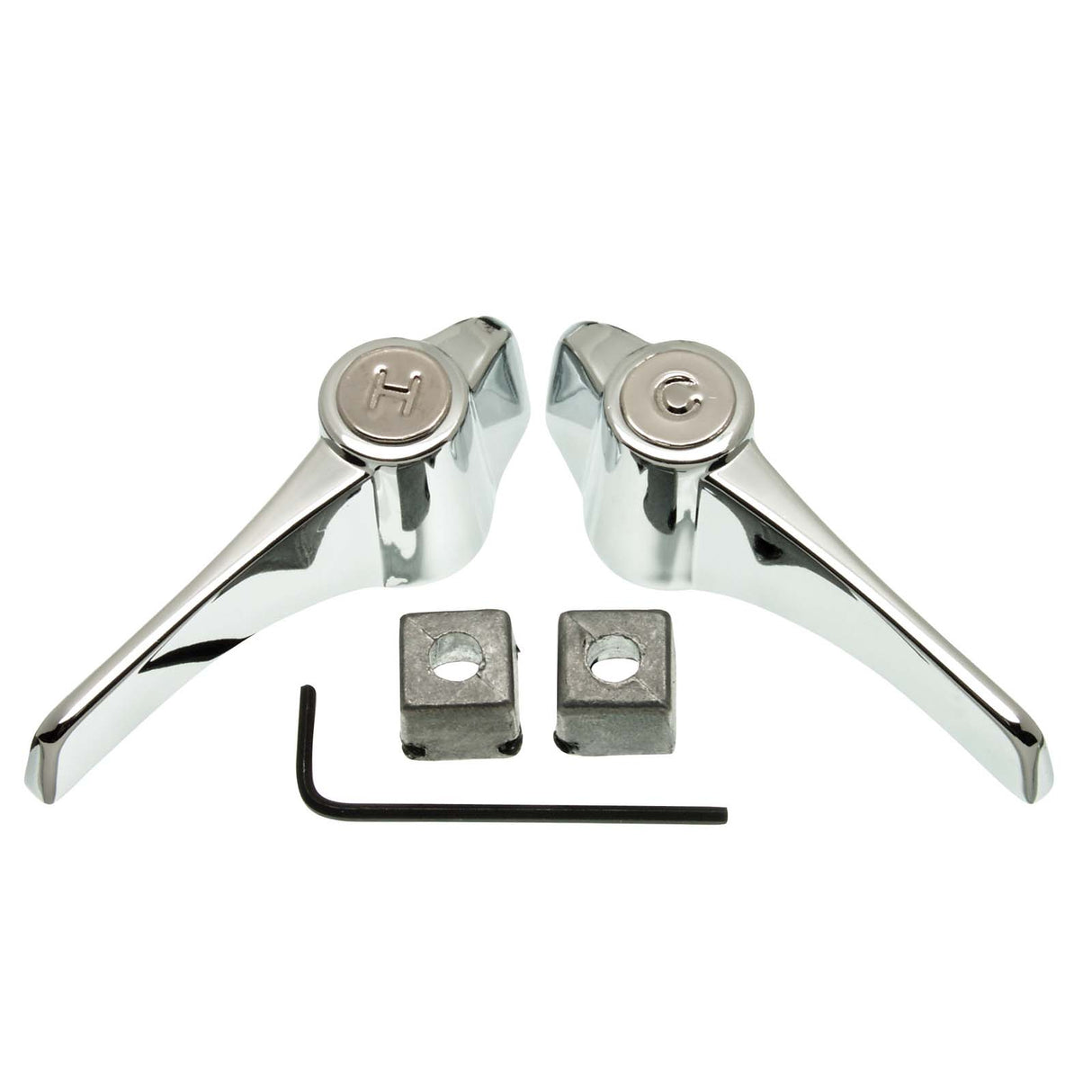 PlumbMaster Approved 80833 Ready-Fit Hot & Cold Lever Handle (Pair) For Plastic Adapter