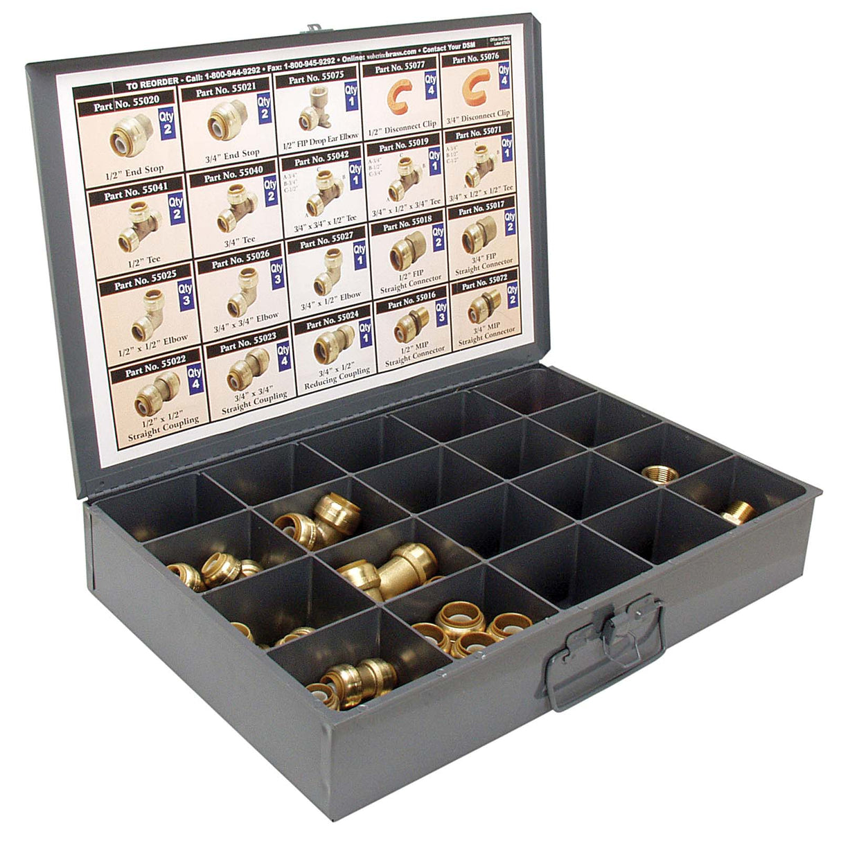 55079 1/2" & 3/4" Push-Fit SharkBite Brass Kit