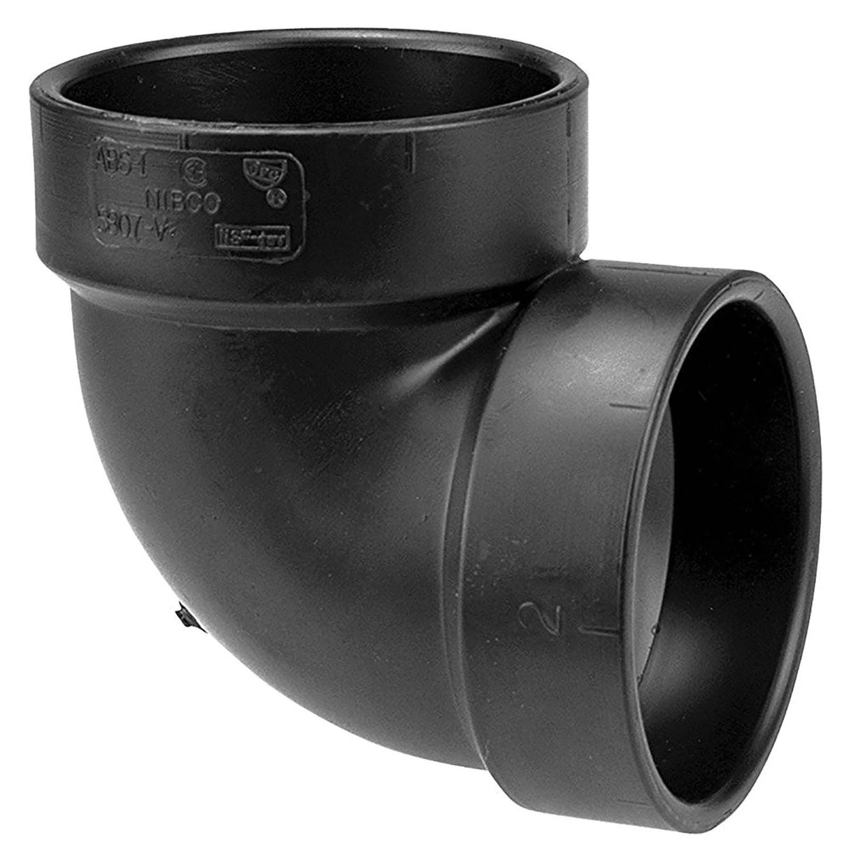 NIBCO I053400 2" Hub DWV 90° Elbow ABS Black