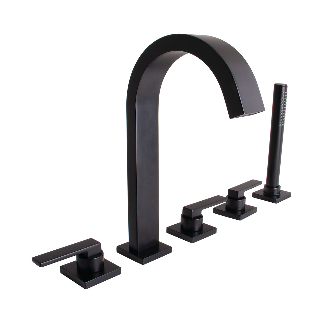 SB-2533-MB Lura 5-Hole Roman Tub Faucet with Platform Lever Handles MB