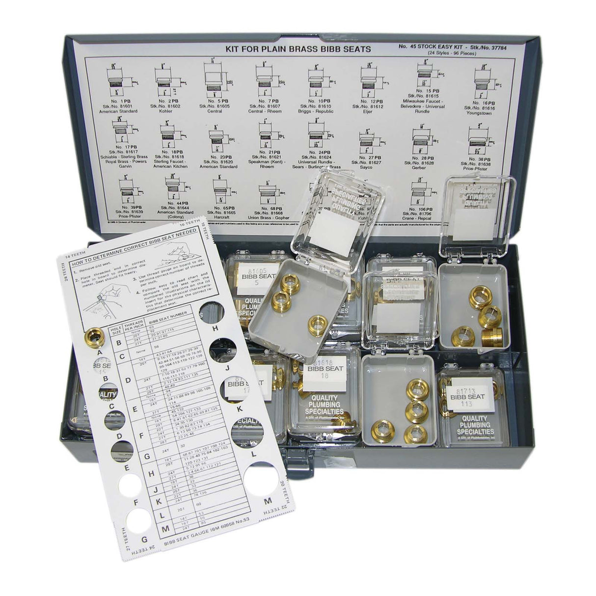 PlumbMaster Approved 37784NL Plain Brass No-Lead Bibb Seat Kit, 96 Pieces