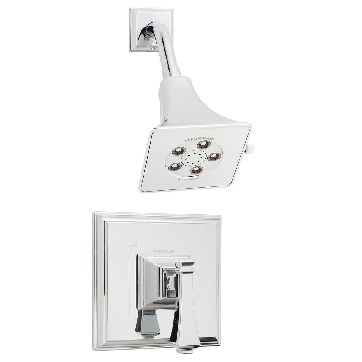 Speakman SLV-8011 Rainier Trim and Shower Combination (Valve not included) Polished Chrome Finish - 2.5 GPM