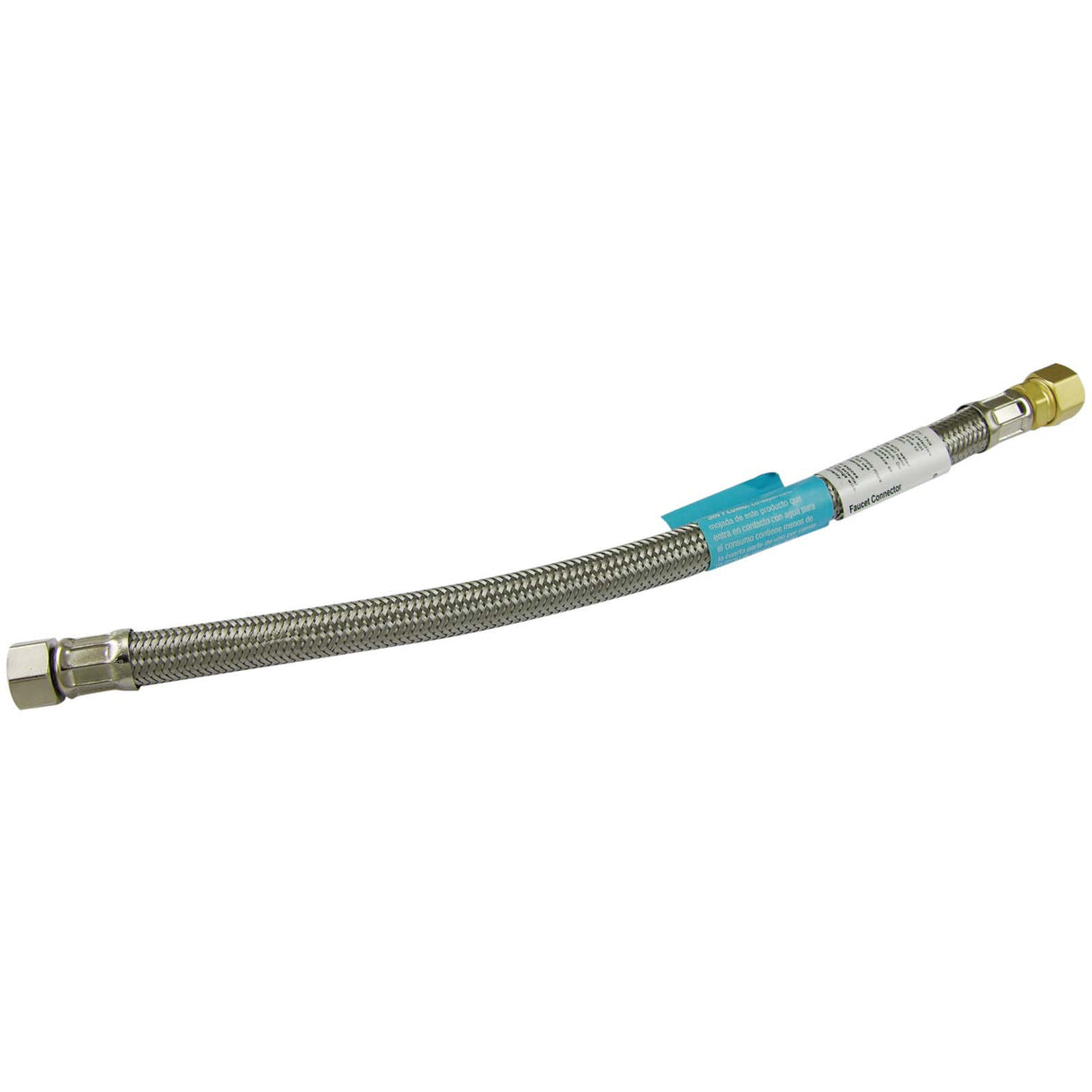 PlumbMaster Approved SO383816 3/8" Compression x 3/8" Copper x 16" L Chrome Plated Stainless Steel Single Lever Water Connector