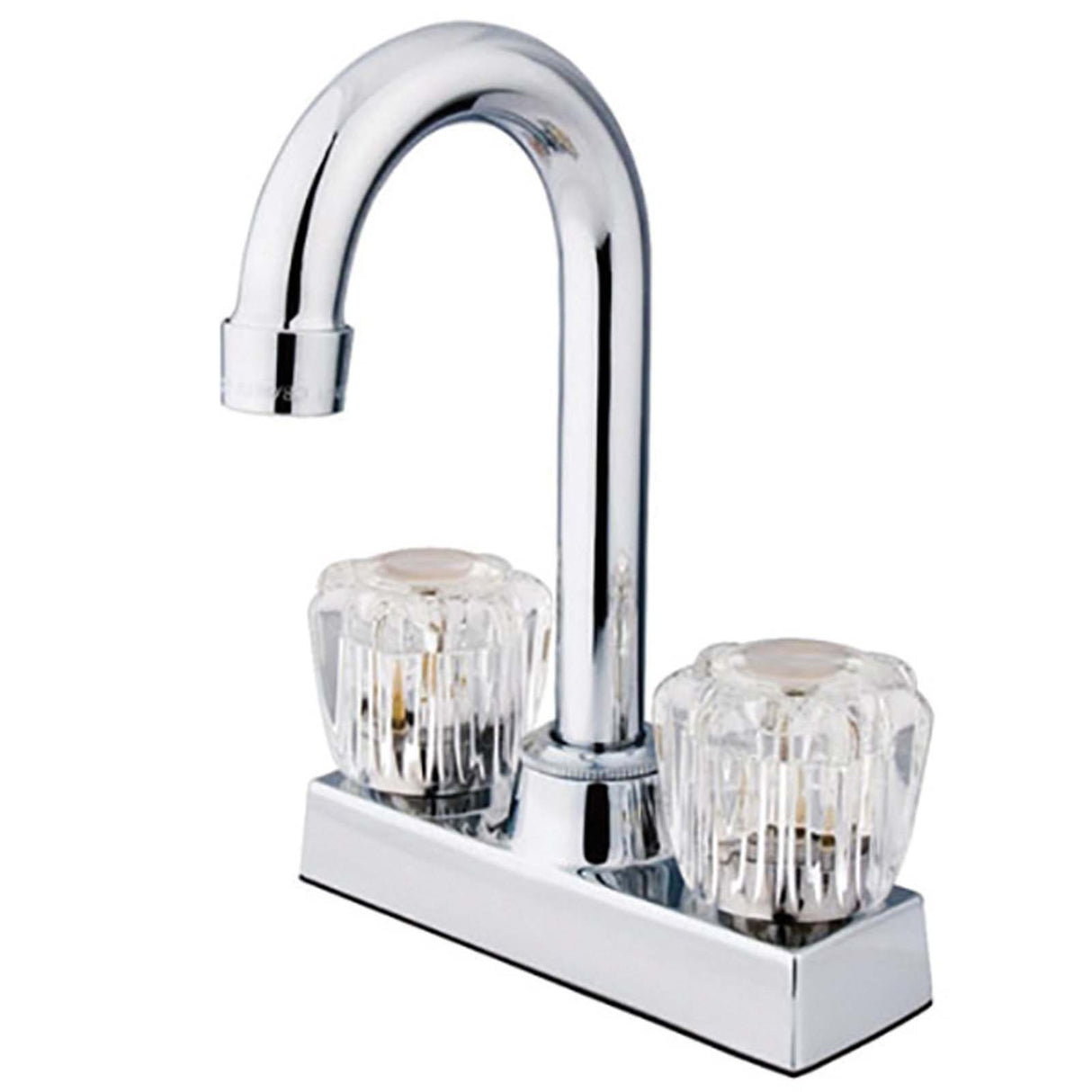 KB461+ Kingston Brass KB461 No-Lead Brass Deck Mount 4" Centerset Supreme Bar Faucet, 1.8 gpm, Polished Chrome