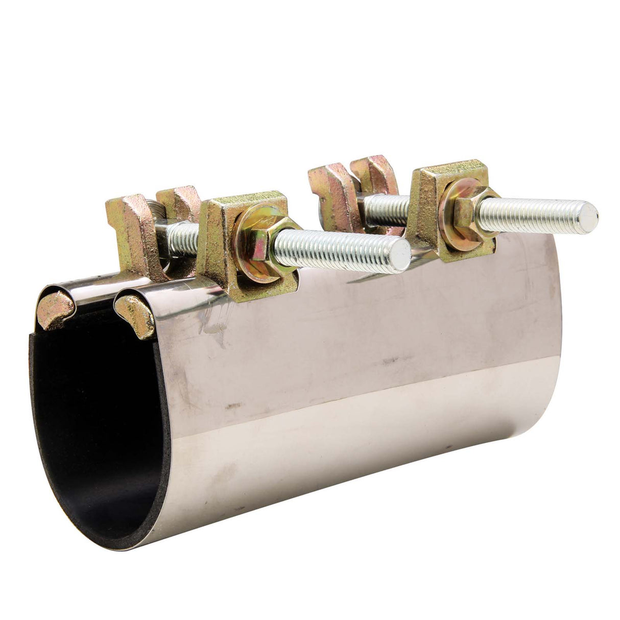PlumbMaster Approved R60-125 301 1-1/4" IPS x 1-1/2" CTS 6" W Stainless Steel Two Bolt Pipe Repair Clamp