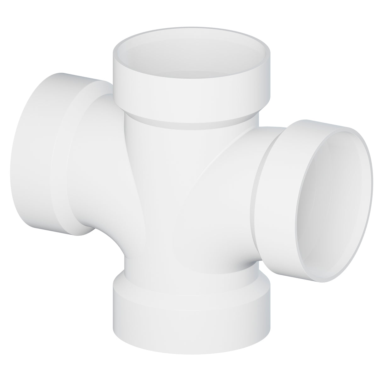 Tigre 428-3510 2" Hub PVC SCH 40 Straight Double Sanitary Tee White