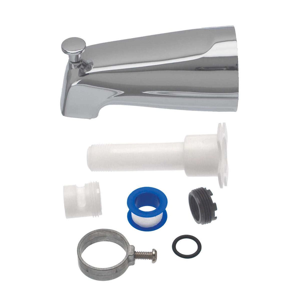 PlumbMaster Approved 88703 Universal Tub Spout with Diverter (Retail), Chrome