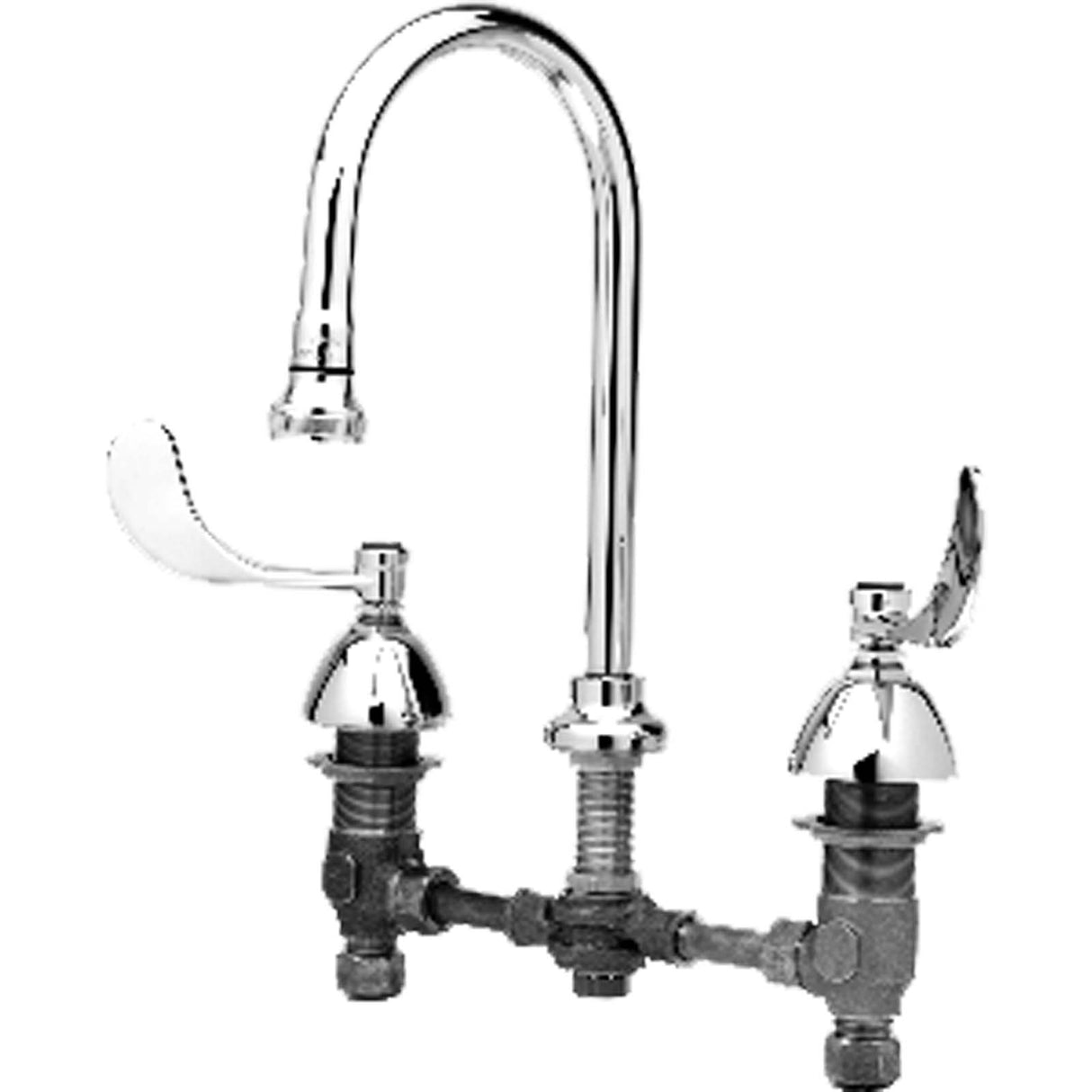 T&S B-0867-04L Brass Deck Mount 12" Widespread Concealed Body Medical Faucet, 2.2 gpm, Chrome