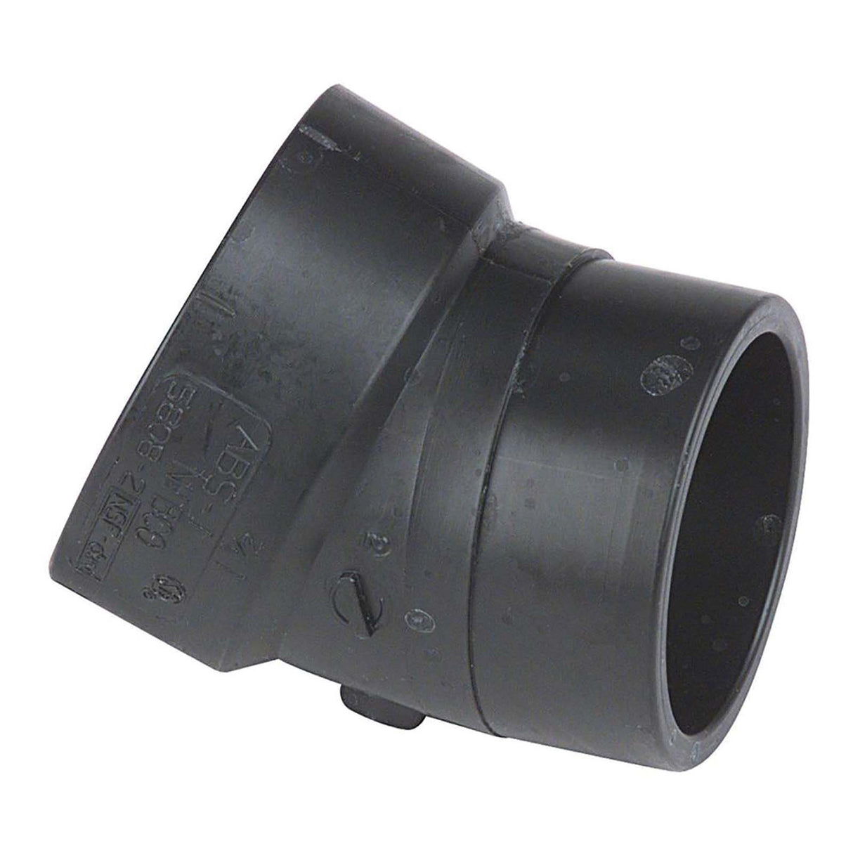 NIBCO I079600 2 x 2" Spigot x Hub DWV 22-1/2° Street Elbow ABS Black