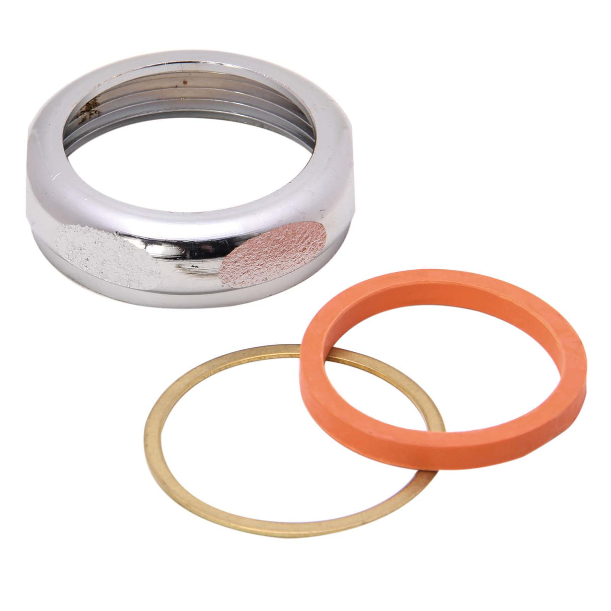 1-1/2" x 1-1/2" Brass Deep Pattern Slip Joint Nut with Washer & Friction Ring Chrome